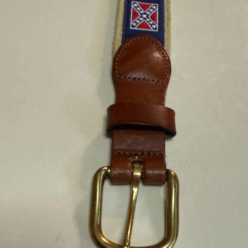 Leather Man Ltd Boy’s Navy Blue Belt Confederate Flags Size 30